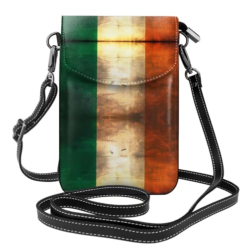 Sac à rabat rétro imprimé drapeau irlandais en microfibre pour téléphone portable et voyage