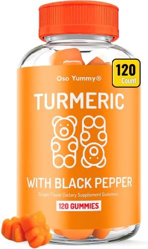 (2 Month) Turmeric Curcumin with Black Pepper & Ginger for Adults and Kids Gummies, Chewable Vitamins Turmeric Ginger Supplement Turmeric Gummies