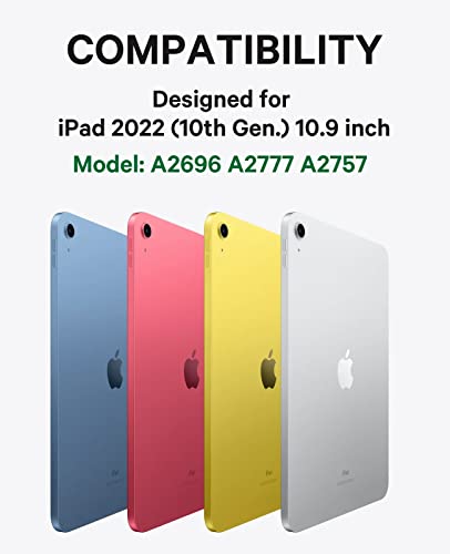 Greenlaw Ipad 10Th Generation Case With Keyboard, 7-Color Backlight, Skin/Semisi-Tech Cover, Smart Touchpad, Dual-Device Connection Keyboard For Ipad 10Th Gen. 10.9" 2022, Light Sky Blue #TOP1