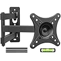 USX MOUNT Full Motion TV Wall Mount - Universal Single Stud Corner Bracket for 13-32 inch TVs, Monitor Wall Mount for LCD Monitor Swivel Tilt Rotation Articulating, VESA100x100mm, Up to 33LBS