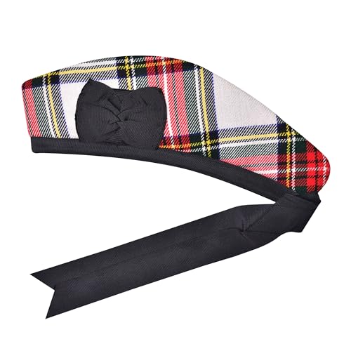 Image of Glengarry Cap-Traditional Scottish Hat, Acrylic Wool Tartan Glengarry hat, Kilts /Bagpipes Accessories