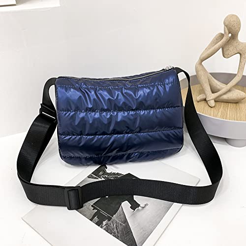 Fashion Quilted Stripe Shoulder Bag Women Classical Solid Color Nylon Crossbody Bags Small Handbags4