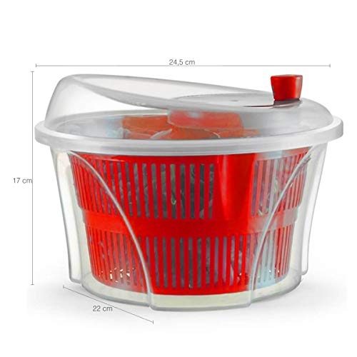 Arthi, 768206, Secador de Salada Centrifuga Seca Verduras Vegetais Manual, cor Vermelho, Polipropile