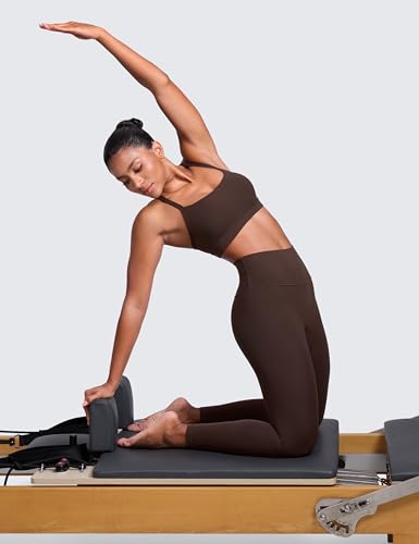 Image of CRZ YOGA Butterlift Cross Back Sports Bras | Medium Support, Removable Pads, Yoga, Buttery Soft, Scoop Neck, Cut-Out, Adjustable Thin Straps, for Women