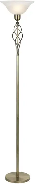 Classic Antique Brass Floor Lamp with Knot Twist Design