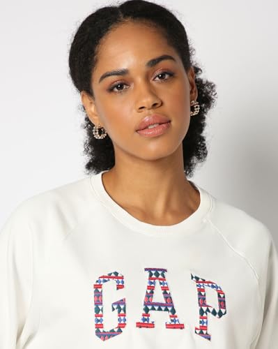 Image of Gap Women Regular Fit Solid Full Sleeves Round Neck Cotton Sweatshirt