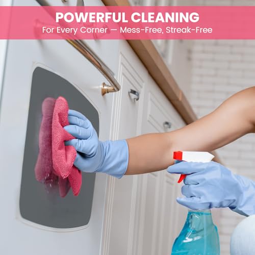 Image of SIFANGKE Microfiber Cleaning Cloth, 12 Pack HotPink Cleaning Rags for Housekeeping, Reusable Microfiber Towels for Car, Kitchen, Bathroom and Household Cleaning Supplies, 11.8 inchX11.8 inch
