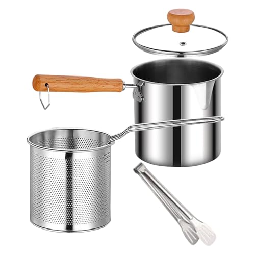 Deep Fryer Pot, Stainless Steel Deep Fryer, Stove Top Deep Fryer, Large Capacity Oil Filter Pot, Grease Container for Kitchen, Fryer Pot with Basket, Oil Filter Pot for Frying, Deep Fryer for Kitchen,