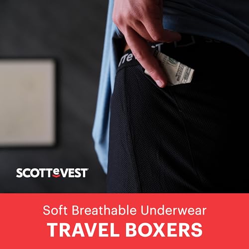 SCOTTeVEST Boxers for Men - 2 Hidden Pockets - Breathable Moisture Wicking Underwear for Travel & More4