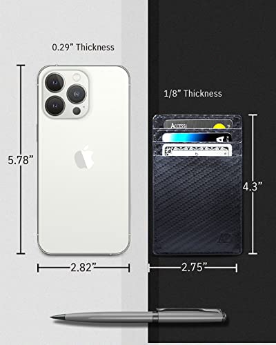Image of Access Denied Slim Minimalist Wallets For Men & Women - Leather Front Pocket Thin Mens Wallet RFID Credit Card Holder Gifts For Men