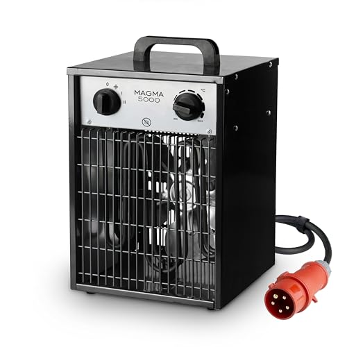 Fácula - Aerotermo Eléctrico Industrial Magma 5000W | Ventilación + Calefacción | Trifásico | Termostato ajustable | Asa