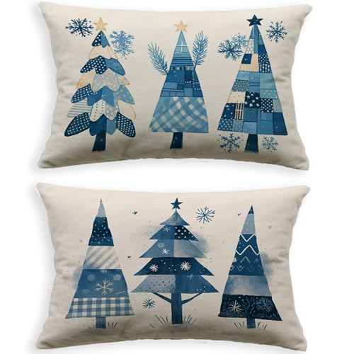 Housse de coussin Noël 40x70cm en velours beige pour décorer votre canapé - 2