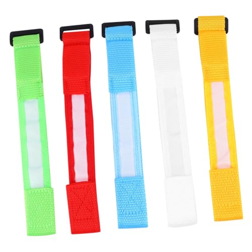 TOYANDONA 5pcs LED Glowing Wristbands Flashing Arm Bands for Night Running Comfortable Soft Material Light Patterns Safety Gear for Adults for Parties and Events Red Blue Yellow Green