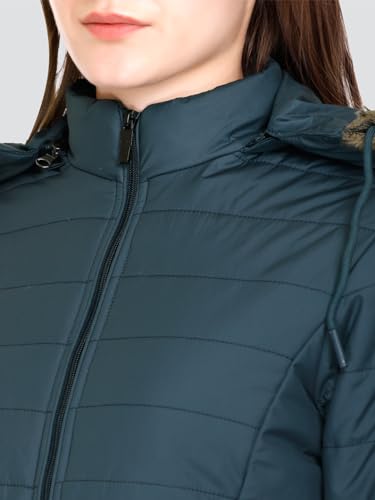 Image of RARE TIMES Women's Stylish Solid Full Sleeves Jacket | Winter Wear Quilted Jacket for Travelling | Regulaer Fit Puffer Jacket For Women