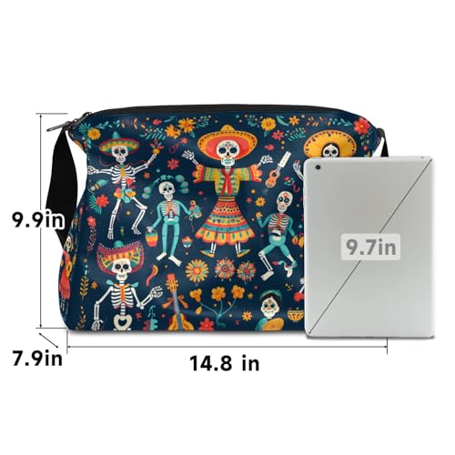 Gym Bags for Men 14.8 Inch Lightweight Carry On Bags for Airplanes Waterproof Duffle Bag for Travel, Dark Retro Skull Printing4