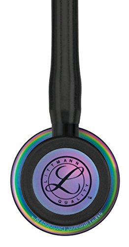 3M Littmann Cardiology IV Diagnostic Stethoscope, Rainbow-Finish Chestpiece, Black Tube, Stem and Headset, 27 inch, 6165 - Image 6