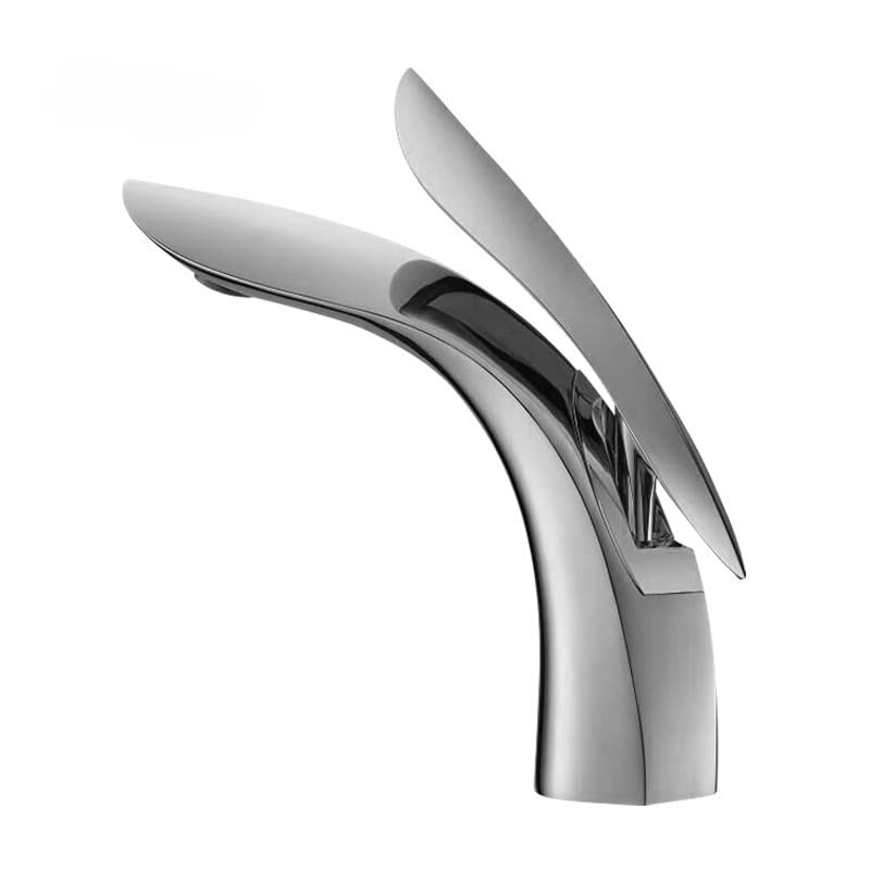 Robinet mitigeur de lavabo en laiton chromé brillant pour salle de bains moderne