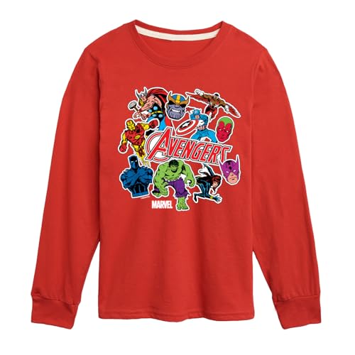 Marvel The Avengers - Stickers Style - Toddler and Youth Long Sleeve Graphic T-Shirt