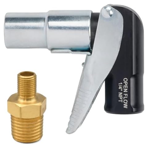 LockNFlate 90-Degree Air Chuck (Open) and Our Screw-in Inflator Adapter Cover