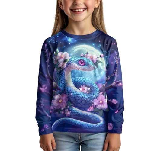 Xpyiqun T Shirts for Girls 3-16 Years Kids Athletic Long Sleeve Shirt Graphic Tee Casual Crewneck Pullover Top
