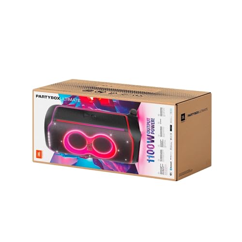 JBL Partybox Ultimate - Multi Purpose Party Speaker, with Wi-fi & Bluetooth Connectivity, Wireless, Lightshow, IPx4 Slashproof, Dual Mic & Guitar Inputs, Handle & Sturdy Wheels, Black - image 6