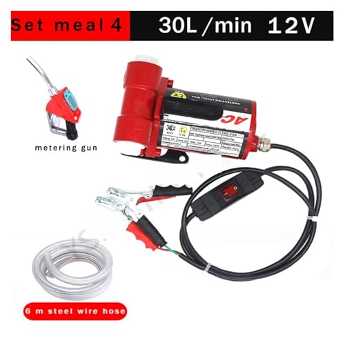 12V Elektryczna pompa do przenoszenia paliwa 30L / min Samo-Priming do benzynowego Kerosene Diesel Szybkie zaciskanie z metalowym wirnikiem Czysy silnik miedziany Ciecha bezpieczna obsługa dla ciągnik