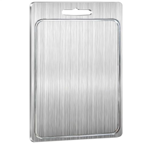 Planche à découper en acier inoxydable réversible double face cuisine - 2