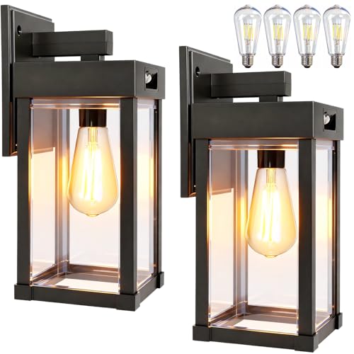 Kuniwa Solar Wall Lights Outdoor, Solar Sconce Lantern with 3