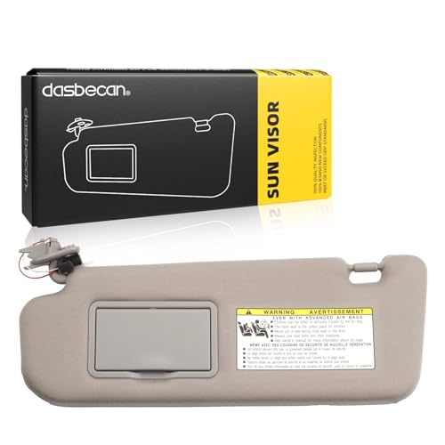 Dasbecan Grey Left Driver Side Sun Visor Compatible with Hyundai Sonata 2005 2006 2007 2008 2009 2010 Replaces# 852013K010QD 85202-0A750-QSQQH