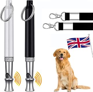 RUBB Dog Whistle, Set of 2 Dog Whistles for recall with lanyards, Ideal for Dog Training, Ultrasonic High Pitch Frequencies to Stop Dog barking and to Recall your Dog