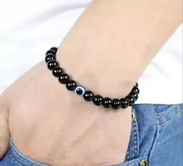 Image of Honbon Fancy Designer Beads Evil Eye Charms Bracelet,Handmade Unisex Nazar Bracelets,Friendship Band for All -Girls, Boys, Men & Women