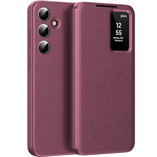 Coque pour Samsung Galaxy S26 Plus antichoc flip case avec fenêtre de vision notifications