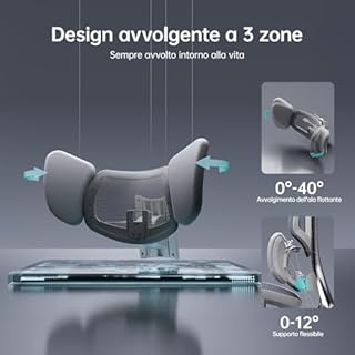Hbada E3 Ultra Sedia Ufficio e Scrivania Ergonomica Grandi Dimensioni, con Supporto Lombare Dinamico a 3 Zone, Braccioli Meccanici 360°, Testiera Regolabile 4D, Alluminio e Mesh Premium, Grigio