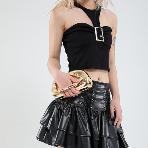 Image of Acrylic Clutch Purse for Women Classic Round Acrylic Evening Handbag Vintage Metal Handlebars Bag for Wedding Party Prom