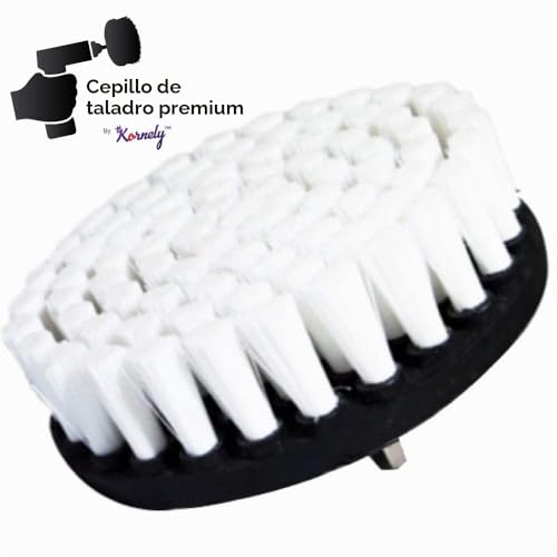 Miniatura 11 de Kornely Cepillo Premium Para Taladro, Extra Suave, Blanco,13cm. Limpiador Profesional De Alta Potencia. No Raya Las Superficies. Adecuado Para Alfombras, Cuero, Tapicería, Muebles Y Interior De Autos