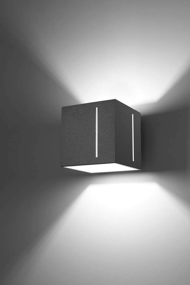 SOLLUX Lampada Da Parete PIXAR – Quadrata, In Alluminio Nero, Design Minimalista, 10x12x10 Cm - 3