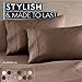 HC Collection Pillow Cases Standard Size/Queen Size Set of 2- Microfiber, Extra Soft Pillowcases - Easy Care & Machine Washable - Brown