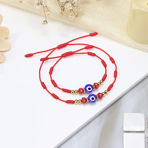 UNGENT THEM 7 Knot Evil Eye Mommy and Me Bracelet Adjustable String Bracelets for Family3