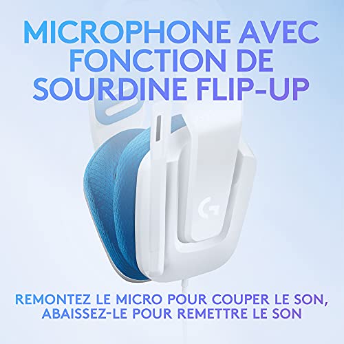 Logitech G335 Casque Gamer Filaire, avec Micro, Prise Audio 3,5 mm, Ecouteurs Mousse à Mémoire de Forme, Léger, Compatible avec PC, PlayStation, Xbox, Nintendo Switch - Blanc
