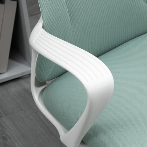 Miniatura 9 de Vinsetto Silla De Oficina Giratoria Silla De Escritorio Juvenil Con Altura Ajustable Función De Basculante Reposabrazos Y Respaldo Alto 62x56x110-119,5 Cm Verde
