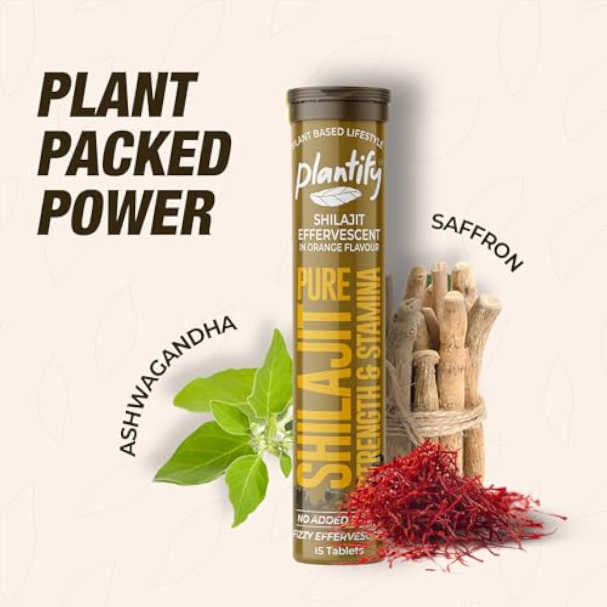 Shilajit Effervescent Tablets with Ashwagandha, 15 Tablets