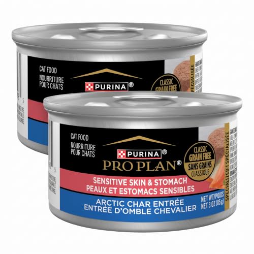 Purina Pro Plan Sensitive Skin and Stomach Cat Food Wet Pate, Sensitive Skin and Stomach Arctic Char Entree - 3 oz. Pull-Top Cans, (Pack of 48) - image 1