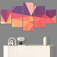 SIGNWIN 5 Panel Canvas Wall Art Modern Art Contemporary Dramatic Geometric Mixed Media Multicolor Patterns for Home Decorations Ready to Hang - 60