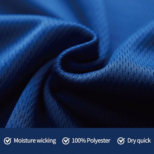 8 Pack Boys Kids Youth Mesh Athletic Quick Dry T Shirts Short Sleeve Moisture Wicking Tee Shirts Active Tops (Age 4-18)3