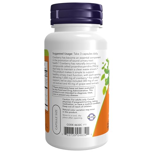 NOW Cranberry with PACs and Uva Ursi Capsules