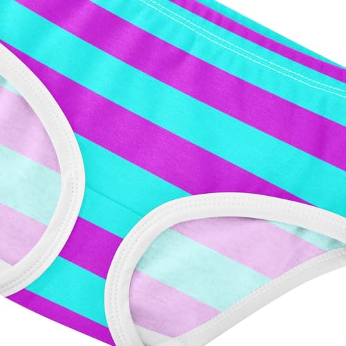 Cyan Hot Pink Stripe Toddler Girls's Underwear 2T4