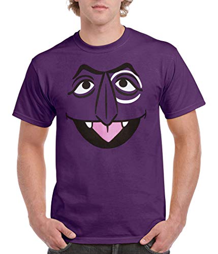 Animation Shops Count Von Count Face Adult T-Shirt (Large) Lilac