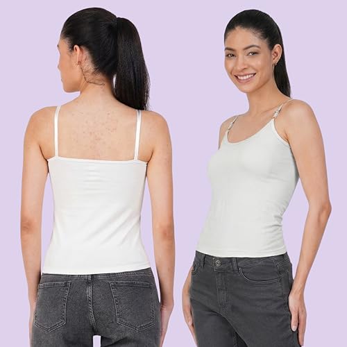 Image of Women's Cotton Camisole Slip | Adjustable Straps | Ultra-Soft Pure Cotton Fabric | Camisole | (S,M,L,XL,2XL,3XL,4XL)