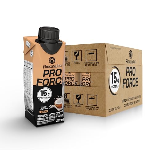 Piracanjuba ProForce 15g de Proteínas Zero Lactose Sabor Coco - 12 Unidades de 250ml