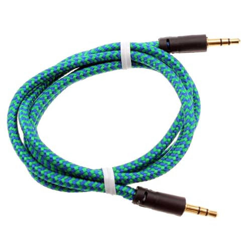 Cable Auxiliar Jack 3.5mm Verde Trenzado 1 m miniatura 1